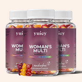 yuicy® Woman’s Multi – Zuckerfreie Multivitamin-Gummies für Frauen mit Folsäure, C, B12, D3, E, A & B6 (3er-Set, veganes Nahrungsergänzungsmittel)